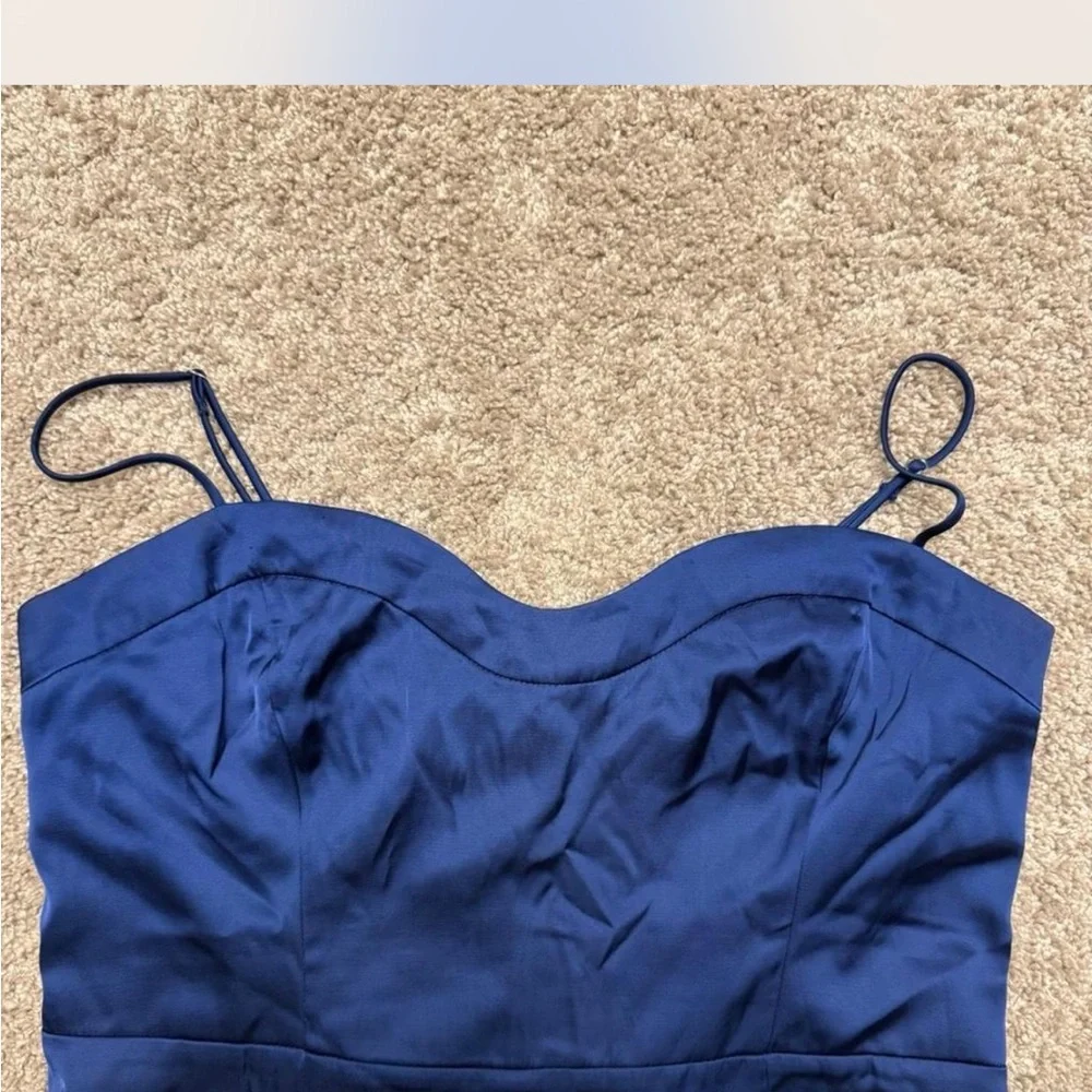 Abercrombie & Fitch Navy Blue Maxi Dress with Side Slit